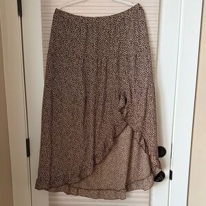 Elegant Brown Floral Women's Skirt